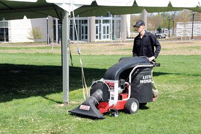 Little Wonder: ProVac SP litter and leaf vacuum has capacity to bag 180 litres of debris - image: Schiller Grounds Care UK